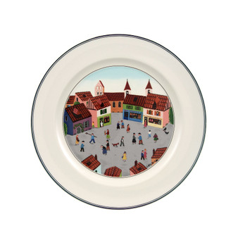 Design Naif Dinner Plate Old Village Square