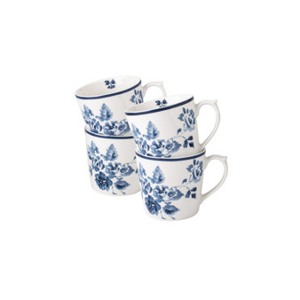 Blueprint Collectables 9 Oz China Rose Mugs in Gift Box, Set of 4