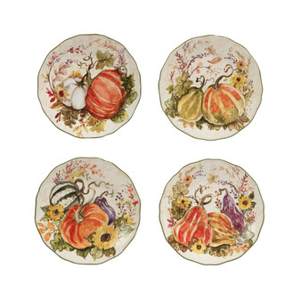 Harvest Morning Dessert Plates Set, 4 Pieces