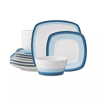Colorscapes Layers 12 Piece Square Dinnerware Set