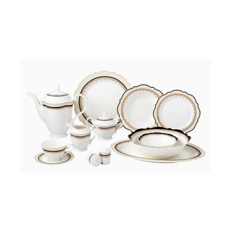 57 Piece Bone China Dalilah Dinnerware Set, Service for 8