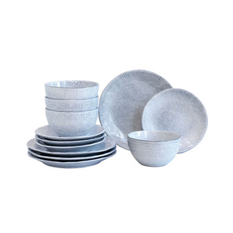 Ridge Rim 12 Piece Dinnerware Set, Service of 4