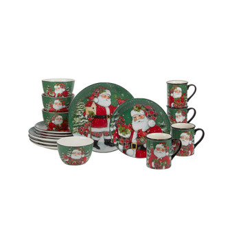 Christmas Lodge Santa 16 Piece Dinnerware Set