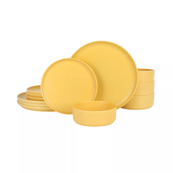 Canyon Crest Stackable Matte Melamine 12 Piece Set, Service for 4