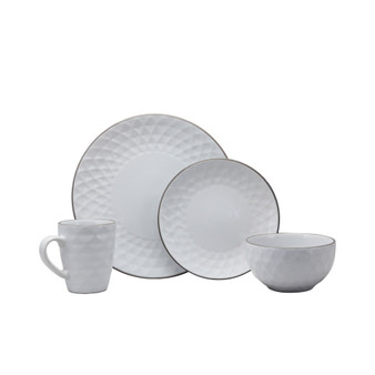 Medici Pearl 16 Piece Dinnerware Set, White