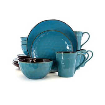 Sea Glass Luxurious Dinnerware with Complete Set of 16 Pieces