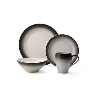 Swirl Graphite 4 Piece Place Setting, Service for 1