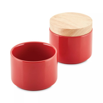 Ceramic Stacking Spice Box Set with Lid, 2-Piece