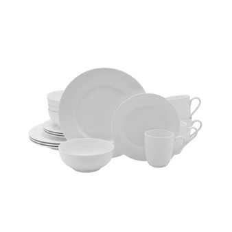 Everyday Whiteware Classic Rim 16 Piece Dinnerware Set, Service for 4