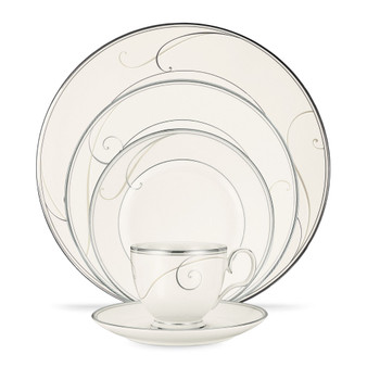 Dinnerware, Platinum Wave Round 5 Piece Place Setting