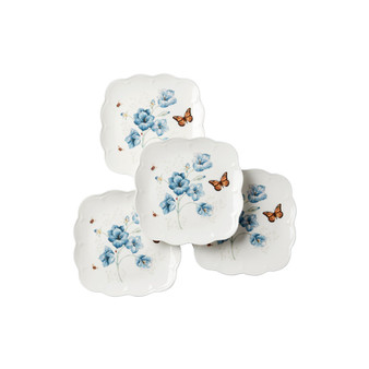 Butterfly Meadow Square Dinner Plate Set, Set of 4