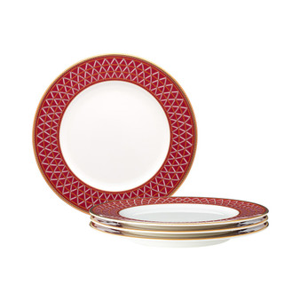 Crochet Set of 4 Salad Plates, 8-1/2"