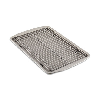 Bakeware 11" x 17" Baking Sheet Pan & Expandable Cooling Rack 3-Pc. Set