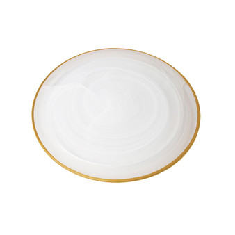 Set of 4 Alabaster 12.75" Chargers with Rim