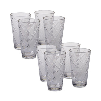 Clear Diamond Acrylic 8-Pc. Iced Tea Glass Set