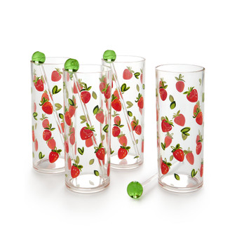 Farm Fresh BBQ Set of 4 Acrylic Tom Collins Glasses, Created for Macy's