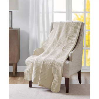 Tuscany Scalloped-Edge Throw, 60" x  72"