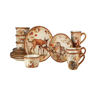 Pine Forest 16 Piece Dinnerware Set