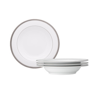 Charlotta Platinum 4 Piece 11" Pasta Bowls Set, 24 oz, Service for 4