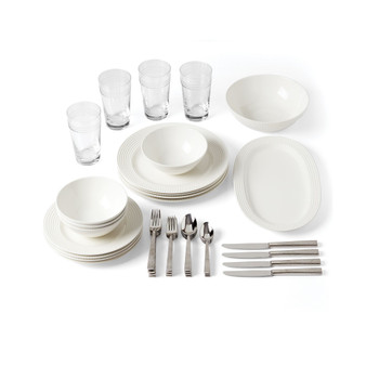 Wickford 38-Piece Dinnerware & Flatware Set, Service for 4