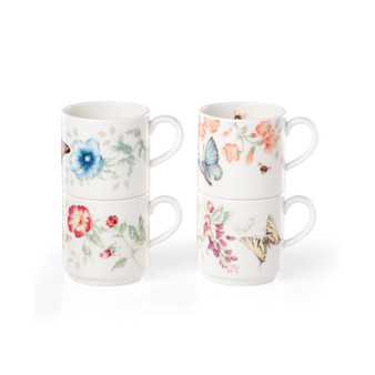 Butterfly Meadow Kitchen Stack Mugs Set/4, Created for Macy's
