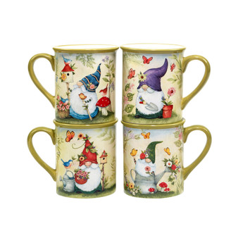Garden Gnomes Set of 4 Mug  14 oz.