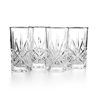 Dublin Platinum Highball Glasses, Set of 4