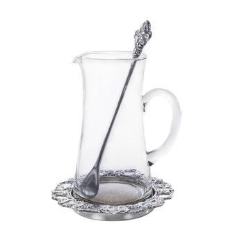 Designs 3-Piece Beverage Glass Pitcher Grape with Coaster and Stirrer, Perfect for Lemonade - Ice Tea