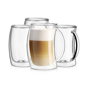 Caleo Double Wall Insulated Latte Glasses, Set of 4