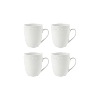 Everyday Whiteware Beaded Mug 4 Piece Set
