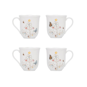 Butterfly Meadow Porcelain Seasonal Mugs, Set of 4