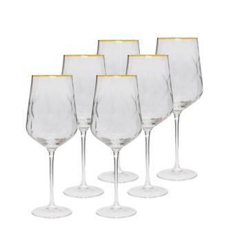Water Glasses with Rim, Set of 6