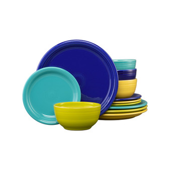 Mixed Cool Colors Bistro 12-Pc. Dinnerware Set, Service for 4