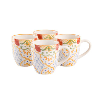 Tierra Mosaic Hand-Painted 4 Piece Mug Set