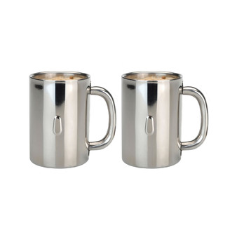 Stainless Steel 12-Oz. Coffee Mugs, Set of 2