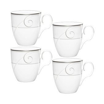 Platinum Wave Set of 4 Mugs, Service For 4