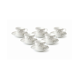 12-pc Espresso Cup & Saucer Set, Service for 6