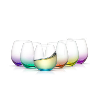 Hue Stemless Wine Glasses, Set of 6