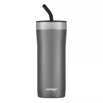 Streeterville Stainless Steel Tumbler with Straw, 24 Oz