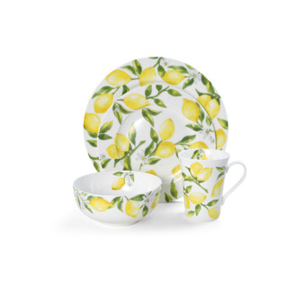 Lemons 16 Piece Dinnerware Set, Service for 4