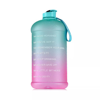 Motivational Time Reader Water Bottle –  With Flip Cap & Strap