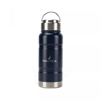 Bow Double Wall  Water Bottle with Screw Top Lid and Canteen Styled Lift Handle, 18.5 oz