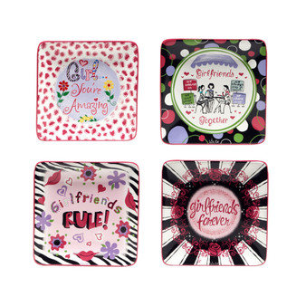 Lolita Girlfriends Together 4 Piece Canape Plate, Service for 4