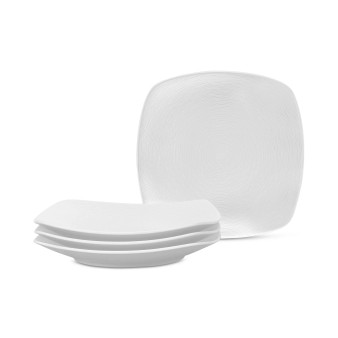 Swirl Square Dinner Plates, Set of 4