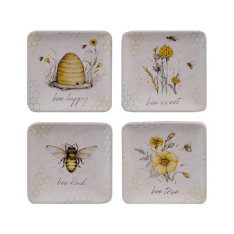 Bee Sweet 4-Pc. Canape Plates asst.