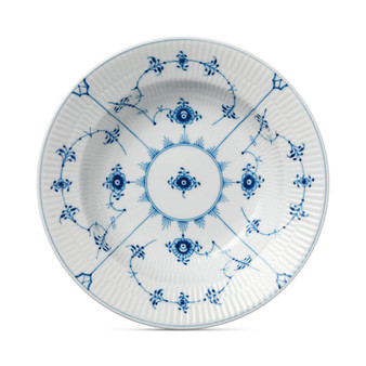 Blue Fluted Plain Rim Soup Bowl
