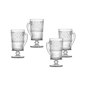 Claro Clear  Set of 4 Footed Mug