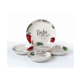 Vegetable and Herb Design Pasta by Lorren Home Trend, Set of 5