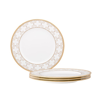 Trefolio Gold Set of 4 Dinner Plates, Service For 4
