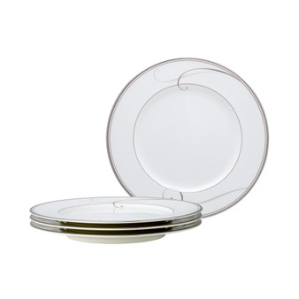 Platinum Wave Set of 4 Salad Plates, Service For 4